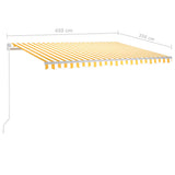 Manual Retractable Awning with LED 4.5x3.5 m Yellow and White 3070043