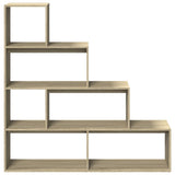 Room Divider Bookcase 4-Tier Sonoma Oak 143.5x29x143.5 cm Engineered Wood 857996