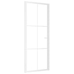 ZNTS Interior Door 83x201.5 cm White ESG Glass and Aluminium 350573