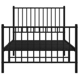 Metal Bed Frame without Mattress with Footboard Black 90x200cm 350875