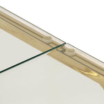 ZNTS Coffee Table Gold Stainless Steel and Tempered Glass 349946