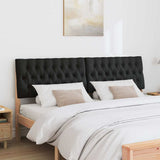 Upholstered Headboard Black 180 cm Solid Pine Wood 879326
