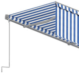 3069416 Manual Retractable Awning with Blind 4x3m Blue&White