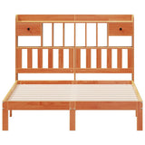 Bookcase Bed without Mattress Wax Brown 140x200cm Solid Wood Pine 3322619