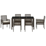 Garden Dining Set 7 pcs Brown Poly rattan 3334866
