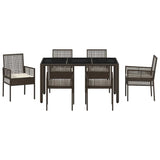 Garden Dining Set 7 pcs Brown Poly rattan 3334866