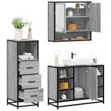 3 Piece Bathroom Furniture Set Grey Sonoma Engineered Wood 3301063
