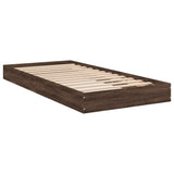 Bed Frame without Mattress Brown Oak 75x190 cm Small Single Engineered Wood 842083