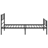 ZNTS Metal Bed Frame without Mattress with Footboard Black 100x200cm 372192