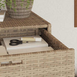 Garden Storage Cabinet Beige 55x55x111 cm Poly Rattan 365562