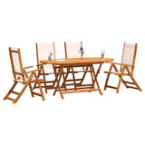 5 Piece Garden Dining Set Solid Wood Acacia and Textilene 3279272
