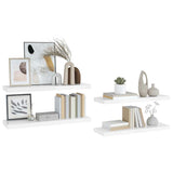 Floating Wall Shelves 4 pcs High Gloss White 80x23.5x3.8 cm MDF 323753