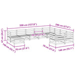 ZNTS 10 Piece Garden Sofa Set Impregnated Wood Pine 3299639