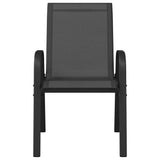 318783 Stackable Garden Chairs 6 pcs Black Textilene Fabric