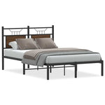 Bed Frame without Mattress Brown Oak 120x190 cm Small Double Engineered Wood 4106838
