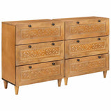 Sideboard 2 pcs 120 x 33.5 x 75 cm Solid mango wood Brown 3310064