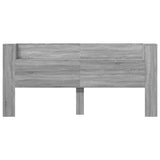 Headboard Cabinet with LED Grey Sonoma 220x16.5x103.5 cm 839278