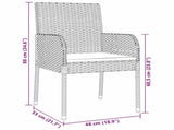 Garden Dining Set with Cushion 3 pcs Grey Poly Rattan 3380106