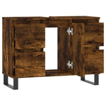 ZNTS Bathroom Cabinet Smoked Oak 80x33x60 cm Engineered Wood 831665
