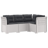 4-Seater Garden Sofa with Cushions Rattan Look PP White 3443987