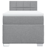 ZNTS Box Spring Bed with Mattress Light Grey 100x200 cm Fabric 3285799