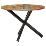 ZNTS Dining Table Round 100x100x75 cm Solid Reclaimed Wood 321682