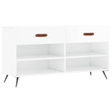 Shoe Bench High Gloss White 102x35x55 cm Engineered Wood 829710