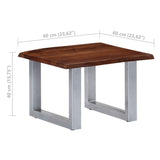 Coffee Table with Live Edges 60x60x40 cm Solid Acacia Wood 247826