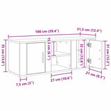 TV Cabinet Old Wood 100 x 31.5 x 35 cm Engineered Wood 881156