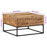 Coffee Table 68x68x41 cm Rough Mango Wood 320817