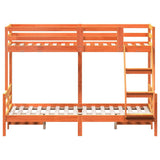 Bunk Bed without Mattress 80x200/120x200 cm Wax Brown Solid Wood 3207180