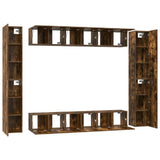 10 Piece TV Cabinet Set Smoked Oak Engineered Wood 3120248