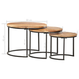 Nesting Tables 3 pcs Solid Acacia Wood 286185