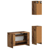 3 Piece Bathroom Cabinet Set UTRECHT Old Wood Engineered Wood 3417817