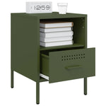 ZNTS Bedside Cabinet Olive Green 36x39x50.5 cm Steel 843062