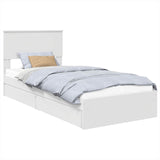 Storage Bed with Headboard White 75 x 190 cm Engineered Wood 3408508