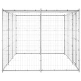 Outdoor Dog Kennel Galvanised Steel with Roof 7.26 m 3082303