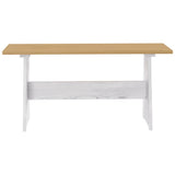 Dining Table with Bench REINE Honey Brown&White Solid Wood Pine 327253