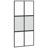 Sliding Door with Hardware Set Black 102.5x205 cm Tempered Glass 3375885