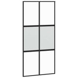 Sliding Door with Hardware Set Black 102.5x205 cm Tempered Glass 3375885