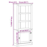 Highboard Corona 74x38x170 cm Solid Wood Pine 4002782