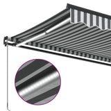 ZNTS Manual Retractable Awning with LEDs Anthracite&White 600x300 cm 3310244