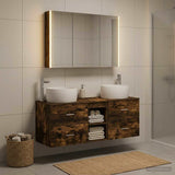 Bathroom Furniture Set 4 pcs Smoked Oak 3407027