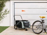 Pet Bike Trailer Grey and Black Oxford Fabric and Iron 93902