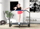 48" Foldable Mini Fitness Trampoline, with Adjustable Foam Handle, Blue T3398P349140