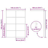 Walk-in Shower Wall Black 140 x 195 cm Tempered Glass 42022051