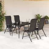 Folding Garden Chairs 4 pcs Black Coffee Poly Rattan 3270609