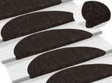 Stair Mats Self-adhesive 15 pcs 56x17x3 cm Dark Brown Half Round 322348