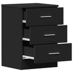 Bedside Cabinet Black 38x35x56 cm Engineered Wood 800452