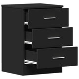 Bedside Cabinet Black 38x35x56 cm Engineered Wood 800452